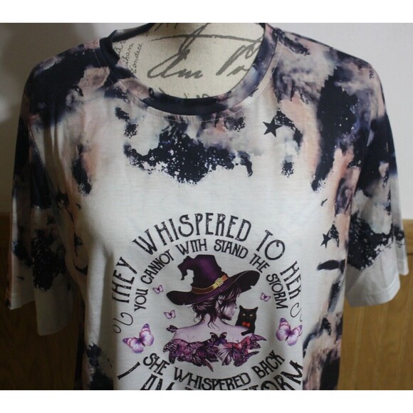 "I Am The Storm" Womens SS Tie Dye T-Shirt Sz XL Colorful Comical NWT - Picture 3 of 8